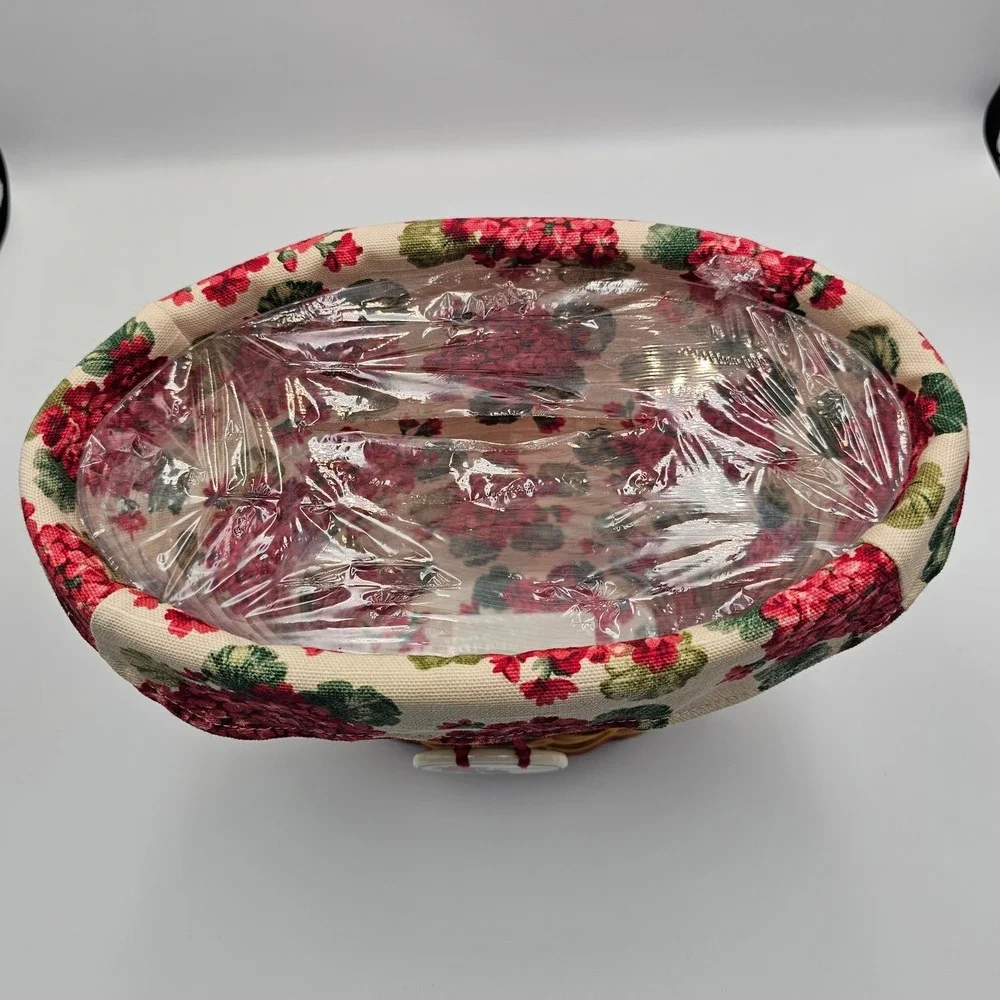 Longaberger 2002 May Series Geranium Basket Set & Tie-On Made in USA Retired